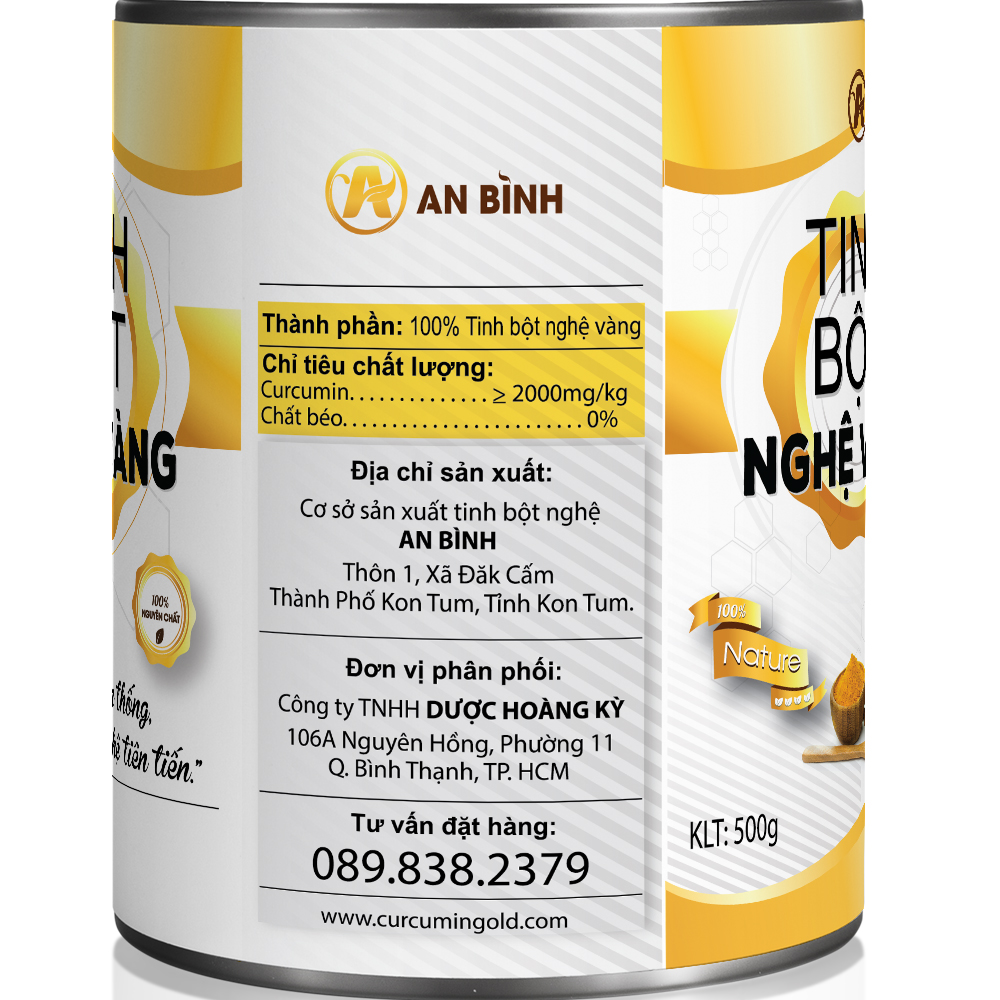Tinh bột nghệ vàng nguyên chất với hàm lượng curcurmin thấp
